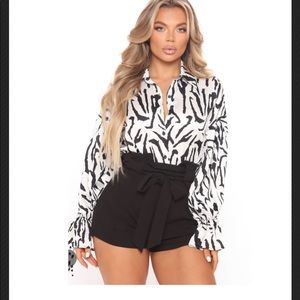 Zebra print romper
